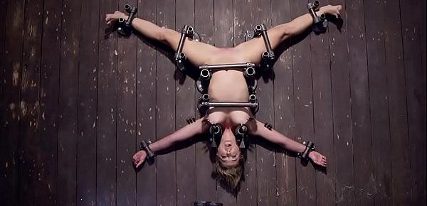  MILF is toyed in upside down bondage